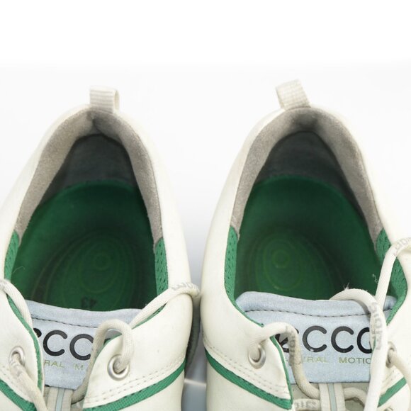 Ecco Mens Biom G2 Golf Shoes Size 43 9 Waterproof White Yak Sneakers Soft Spikes - Picture 11 of 13